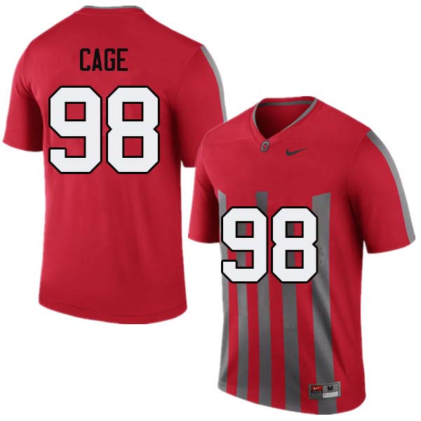 Men #98 Jerron Cage Ohio State Buckeyes College Football Jerseys Sale-Throwback